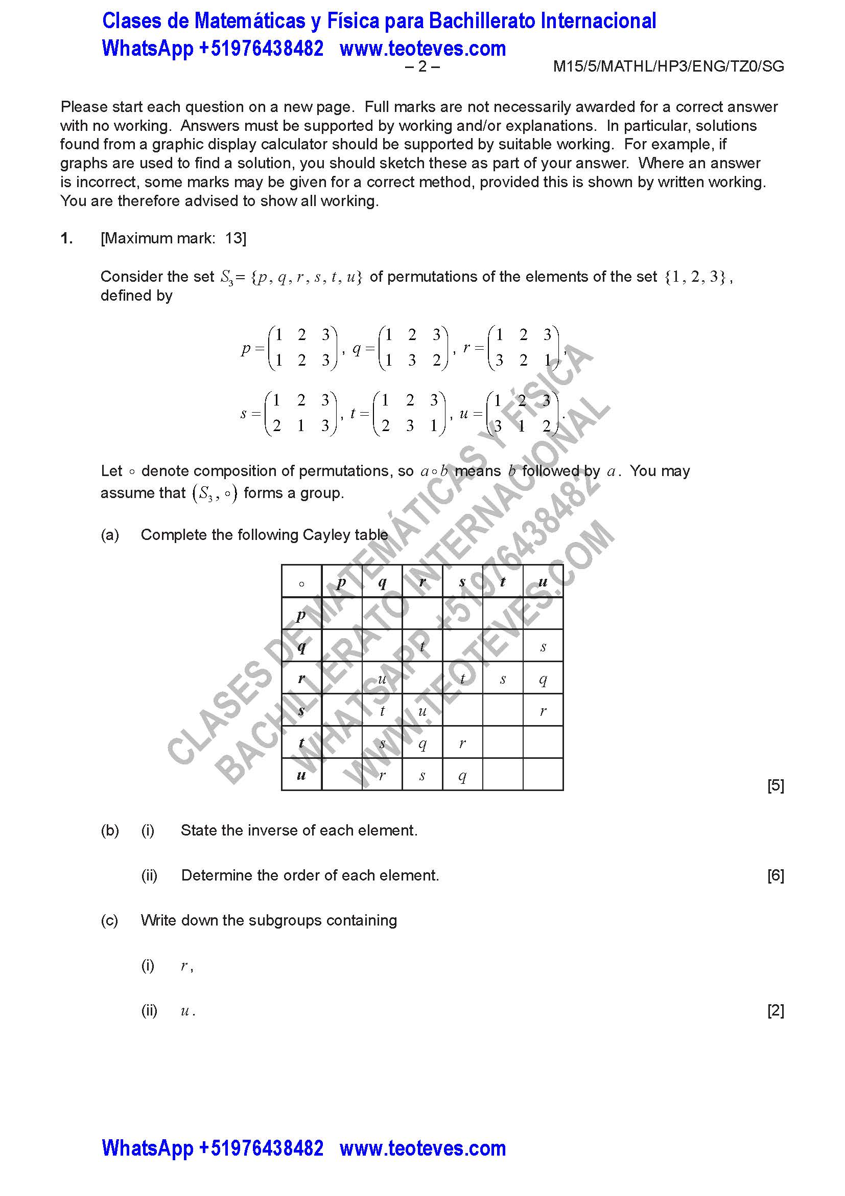 Examen De Matemáticas Nivel Superior Prueba 3 Conjuntos Relaciones Y ...