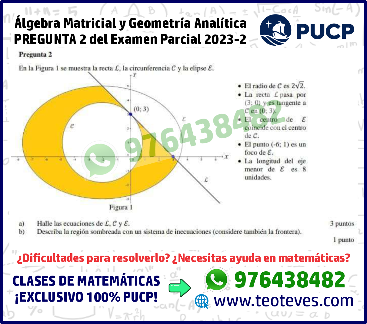 Pregunta 2 Álgebra Matricial y Geometría Analítica AMGA Examen Parcial 2023-2 PUCP Solucionario
